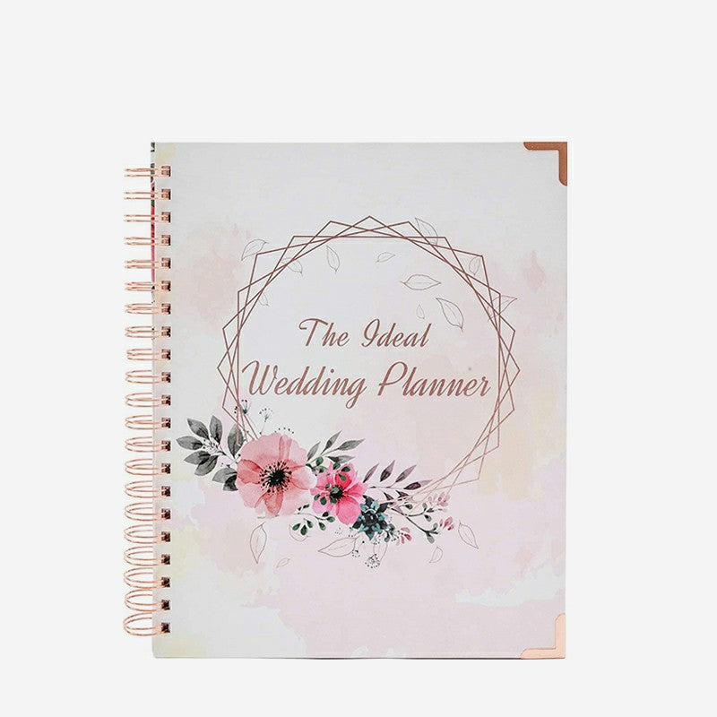 Joytop Custom Logo Bridal Planning Journal A4 Spiral Hardcover Pink Wedding Planner Book And Organizer