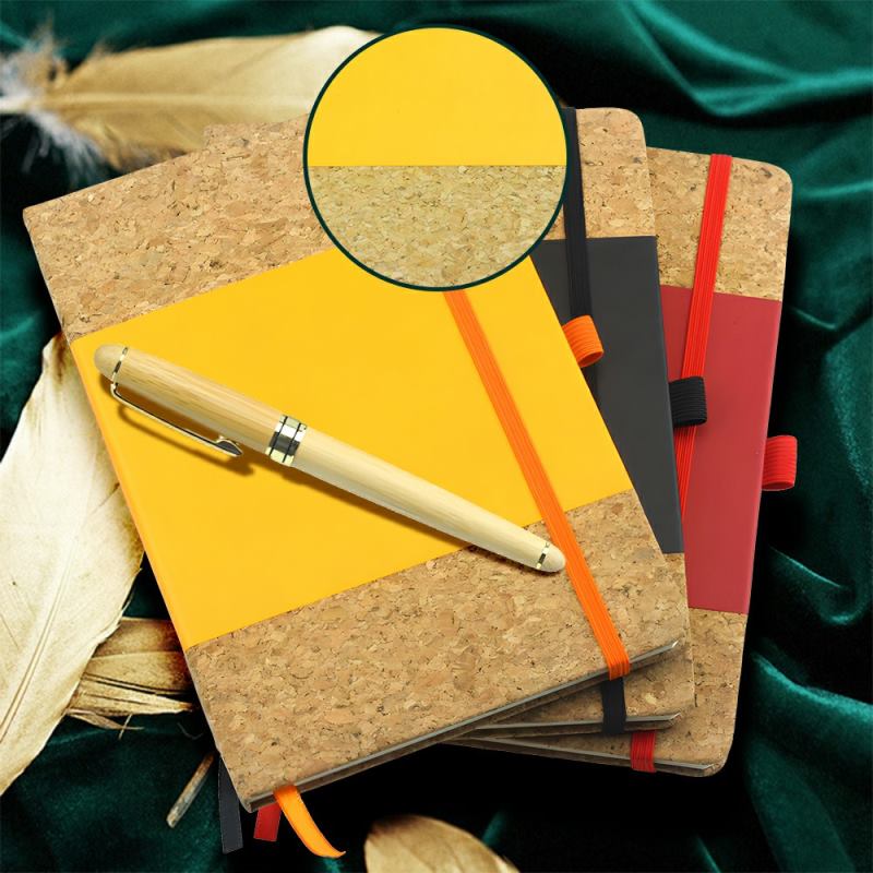 a5 custom diary business cork discoloration leather planner cover notebook