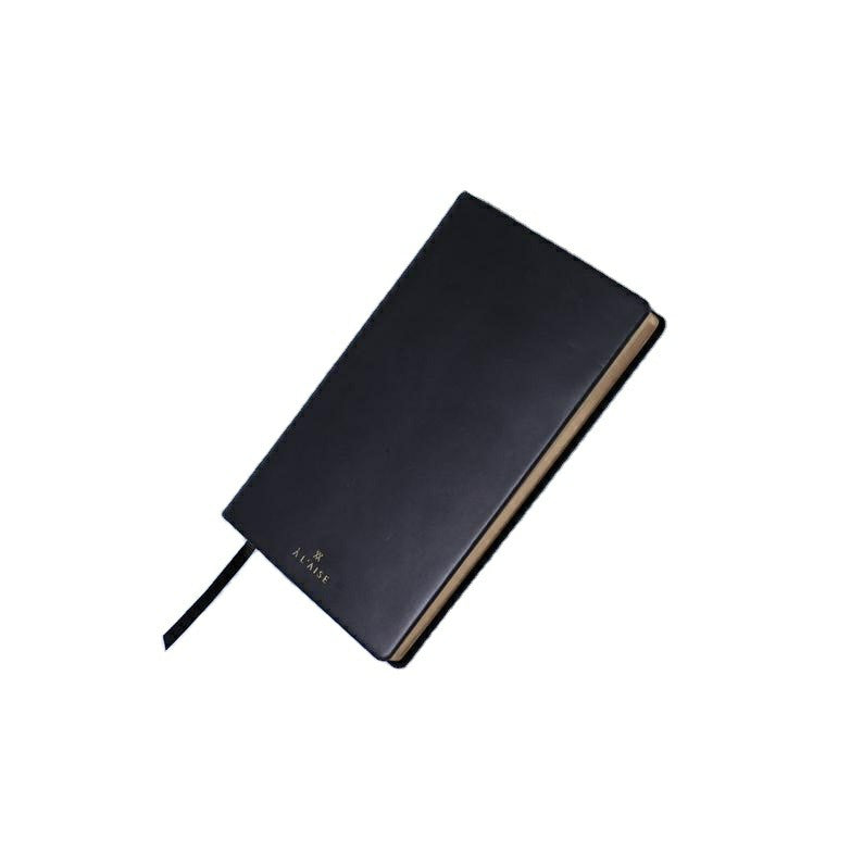 Luxury Custom Journals Logo Printed Notebook Soft Black PU Leather Notebook A5