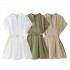 Women 2024 Summer New Fashion 3-color pleated dress Vintage Casual Chic Feminine Dresses Mujer