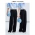 VEGA CHANG2024 Fall New Commuter Straight Classic Simple All-in-one Black Casual Pants